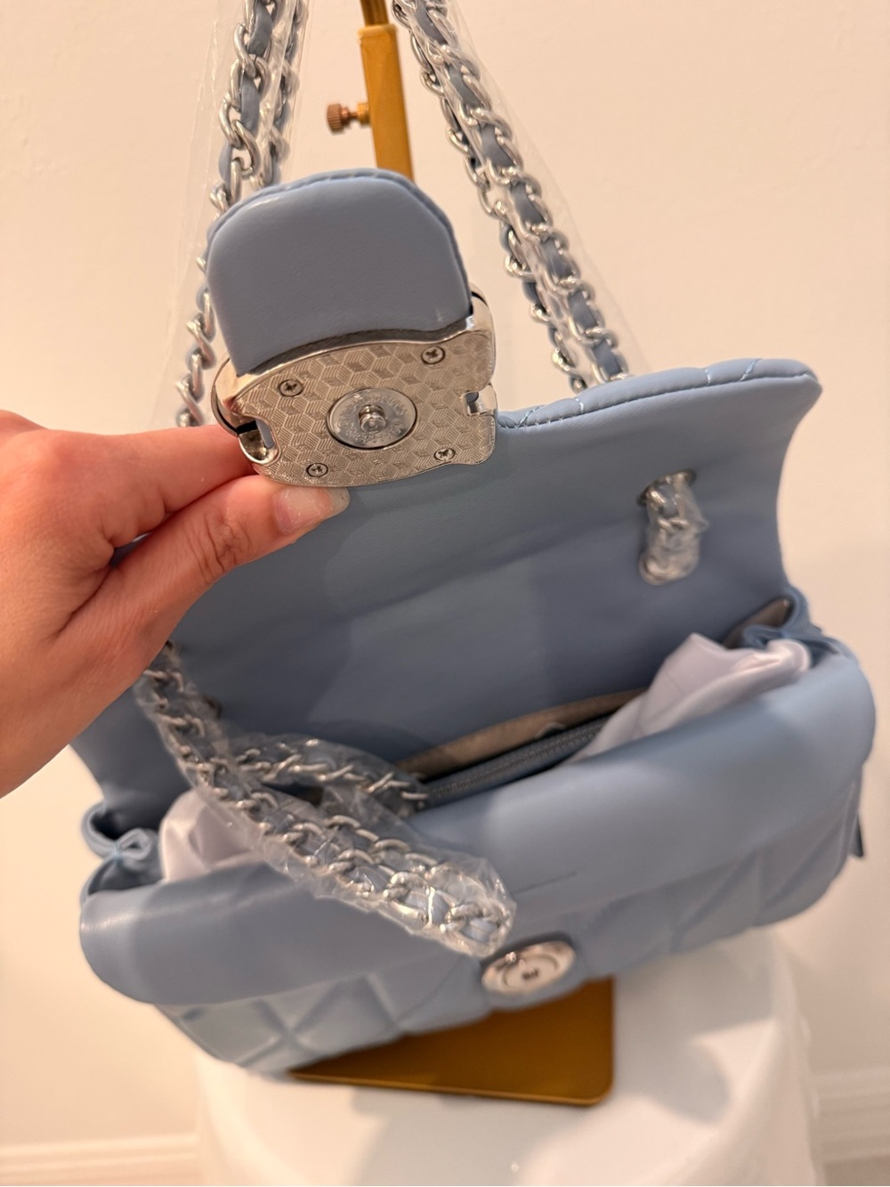Coach Tabby Quilted Shoulder Bag in Light Blue - Picture 4 of 5